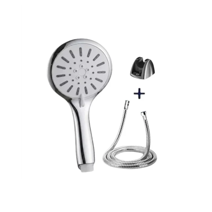 Spiral Hortumlu 4 Kademeli Krem El Duşu Başlığı Banyo Duş Seti