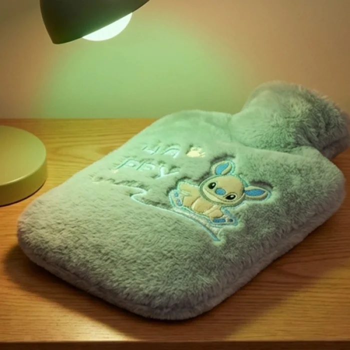 Stitch Figürlü Gri Peluş Sıcak Su Torbası 1 Litre