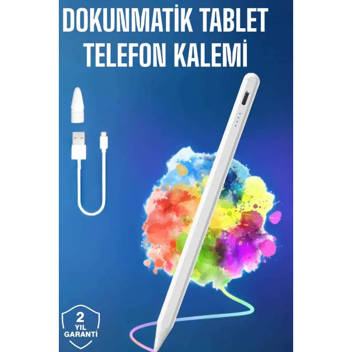 Tablet Kalemi iOS Android Windows Uyumlu Yedek Uçlu Universal Çizim Kalemi