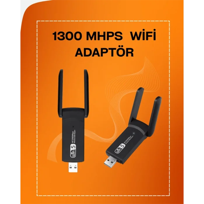 Tak-Çalıştır Özellikli Çift Bant WiFi Adaptör – 1200 Mbps