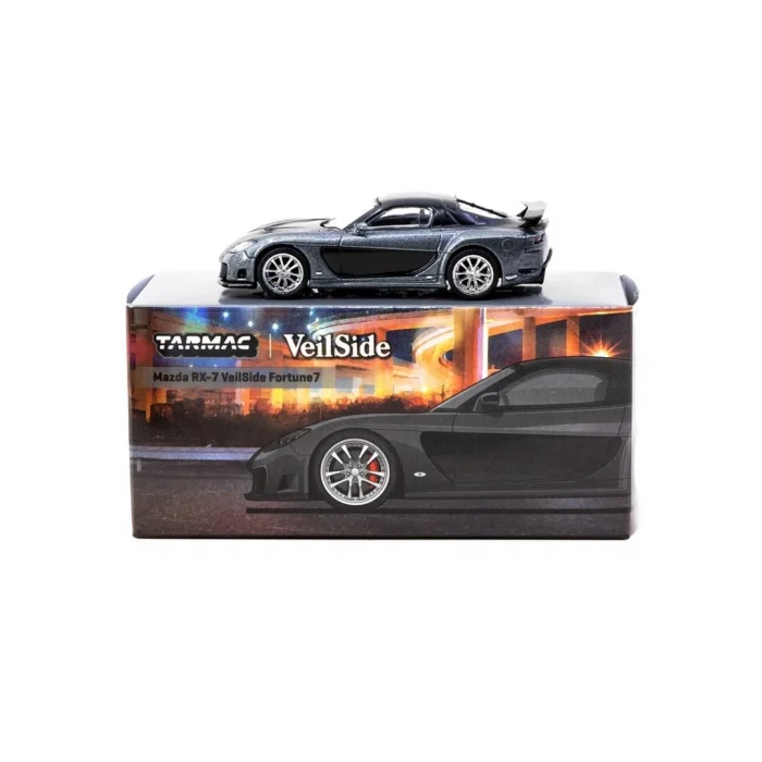 Tarmac Works 1/64 Mazda RX-7 VeilSide Fortune7 Grey Metallic / Black