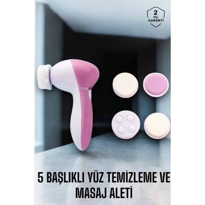 Taşınabilir Yüz Temizleme Cihazı Masaj Peeling Temizlik 5 Başlıklı