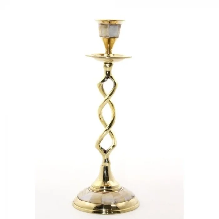 Tekli Pirinç Sedefli Şamdan Model 2