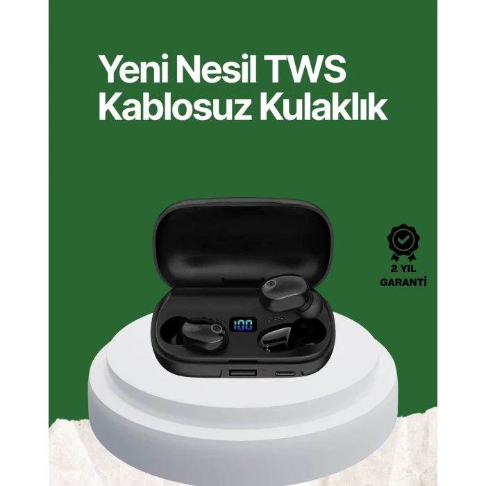 Telefon Şarj Destekli 1800 mAh A10s TWS Kablosuz Kulak İçi Kulaklık