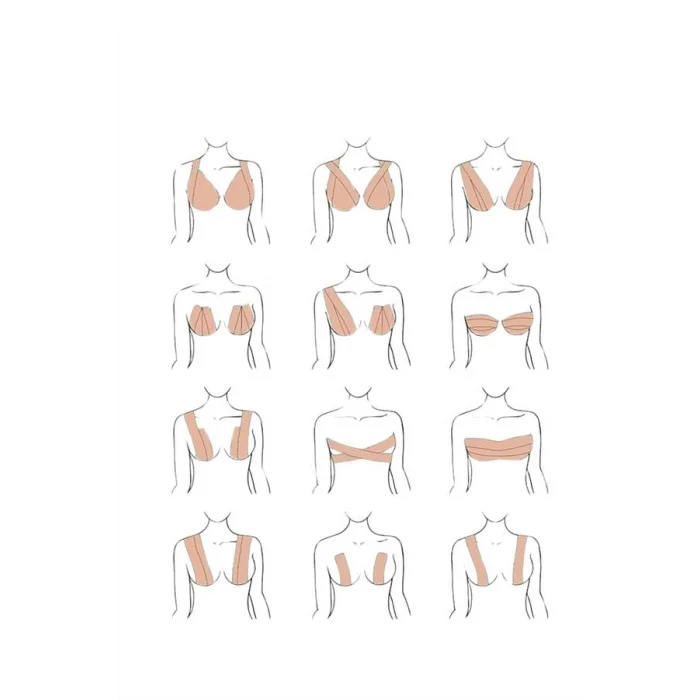 Toparlayıcı Göğüs Bandı Şekillendirici Ten Rengine Uygun Esnek Hassas Ciltlere Uygun