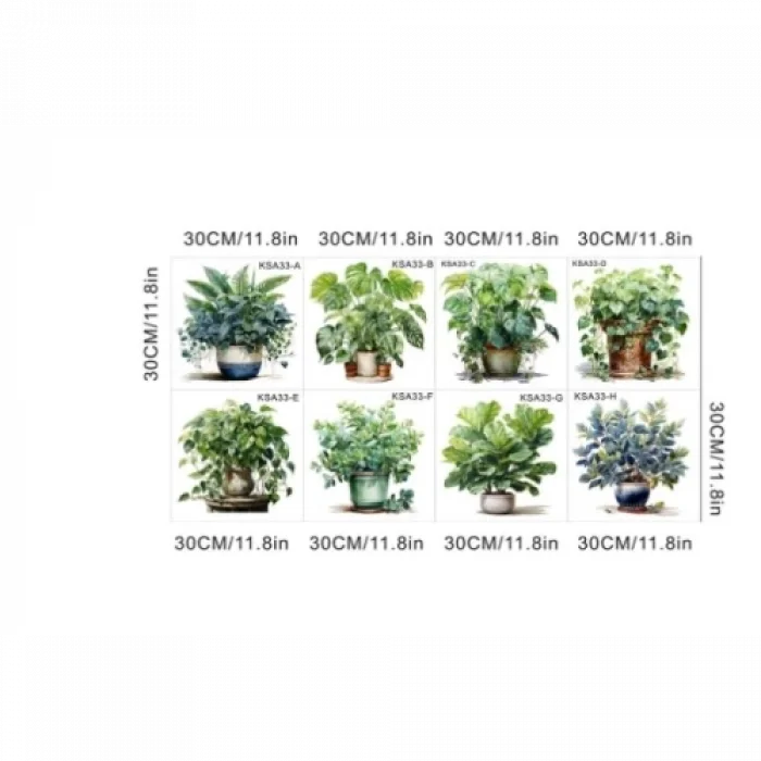 Tropikal Bitkiler Duvar Stickerı Model A