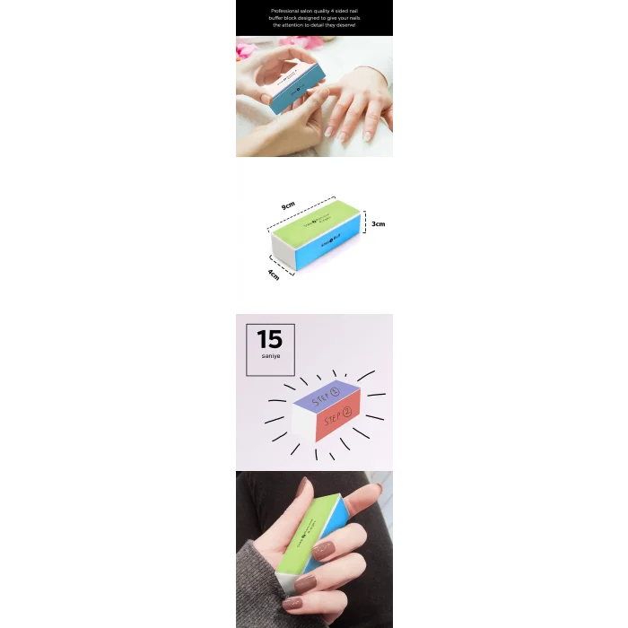 Turk 4 Yüzeyli Törpü ve Parlatma Blok Sünger 3 lü Set