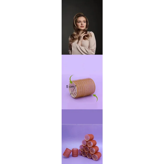 Turk 5 Cm Bigudi Saç Bigudisi Profesyonel 12 ADET