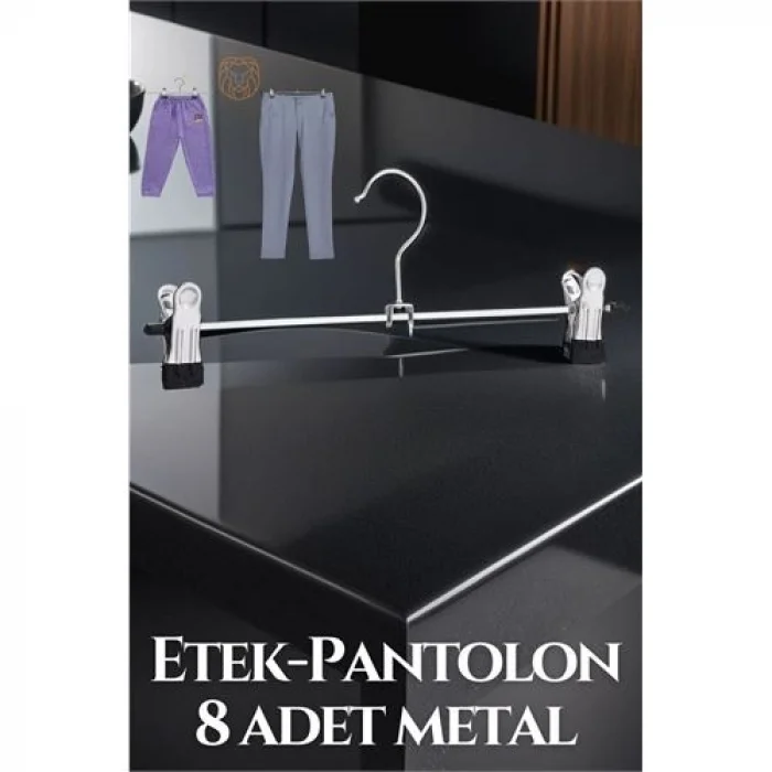 Turk Metal Etek Pantolon Eşarp Kıskaçlı Askı 8 Adet