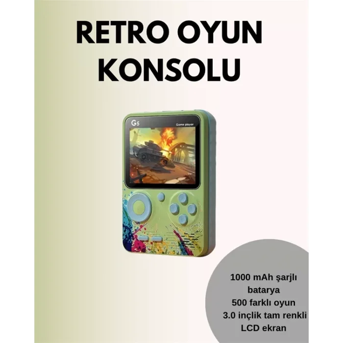 TV Bağlantılı 500 Oyunlu Mini Gameboy Konsol