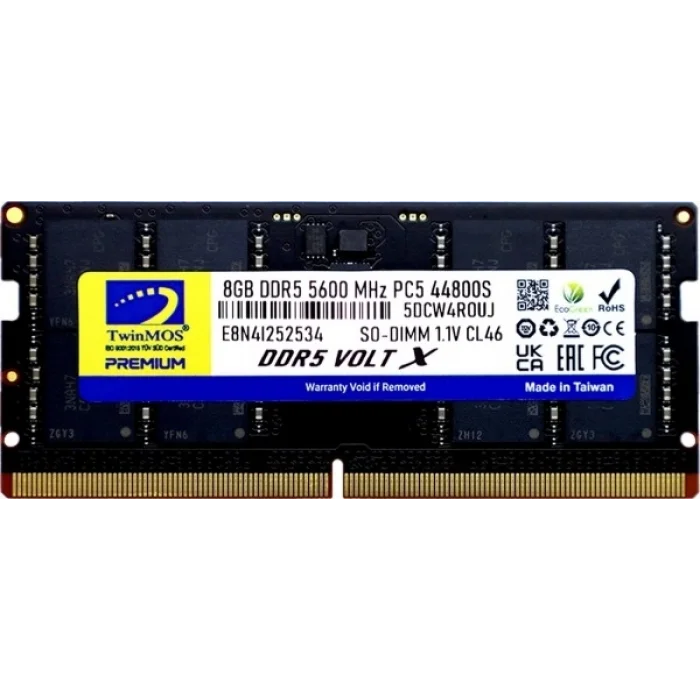 TWINMOS 8GB DDR5 5600Mhz CL46 Notebook Ram TMD58GB5600S46