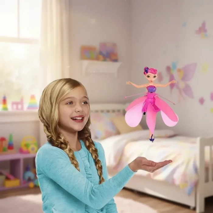 Uçan Peri Oyuncak Usb Kablolu ve Şarj Edilebilir Oyuncak Pembe Renkli