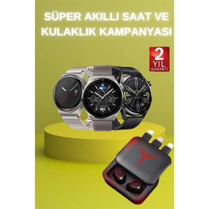 Ucuz Kaliteli Akıllı Saat ve Powerbank Bluetooth Kulaklık 5.1 Stereo ANC Özelliği