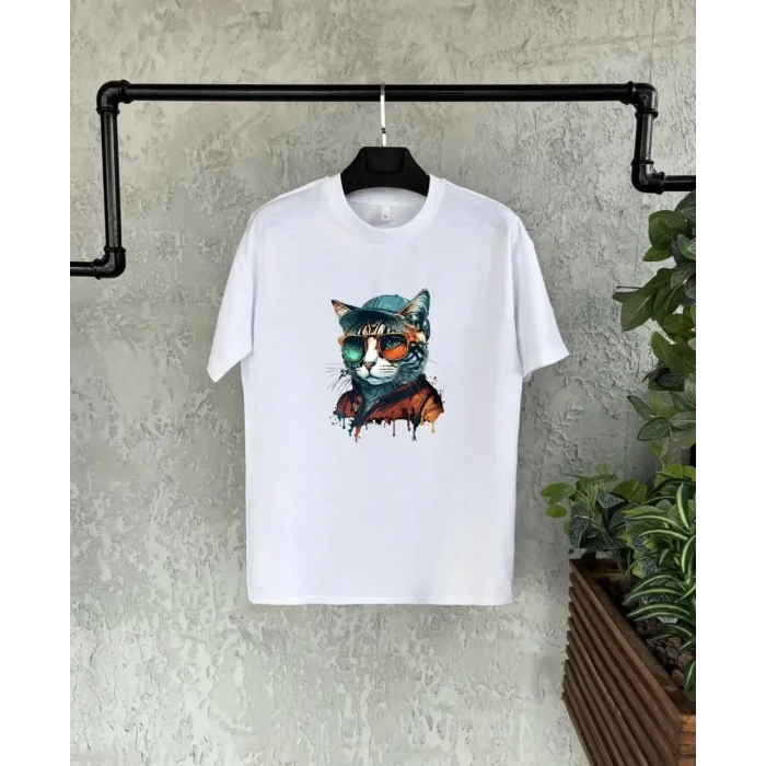 Unisex Çocuk Baskılı T-Shirt - Beyaz