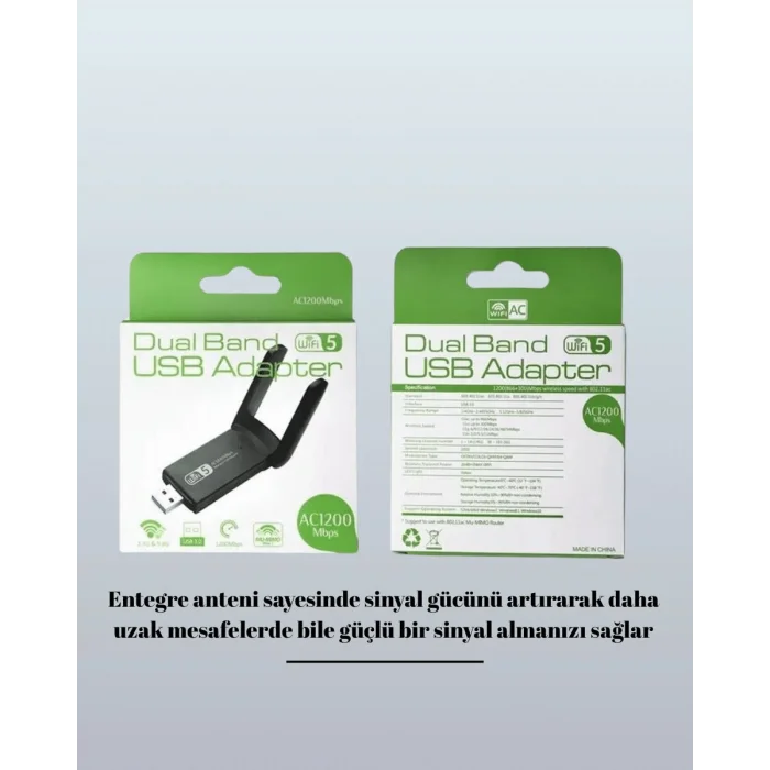 USB 3.0 Wireless Adaptör – 2.4GHz & 5GHz Destekli