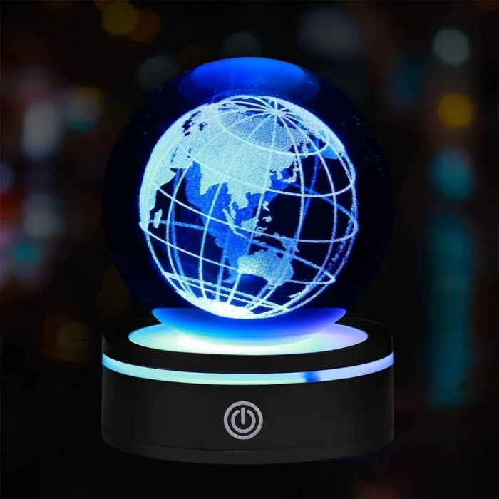 USBli Dünya Tasarımlı Dönen Cam Küre