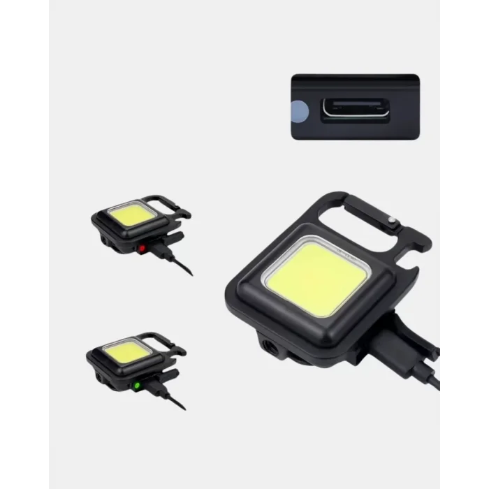 USB Type-C Şarjlı Mini Fener – Manyetik Katlanabilir ve Şişe Açacaklı Tasarım