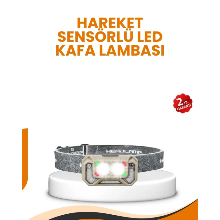 Uzun Menzilli Sensörlü LED Kafa Lambası Kamp ve Yürüyüş
