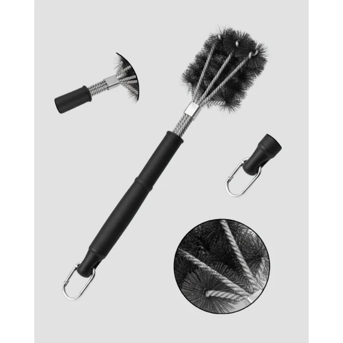Uzun Saplı Izgara Temizleme Fırçası Çelik Telli