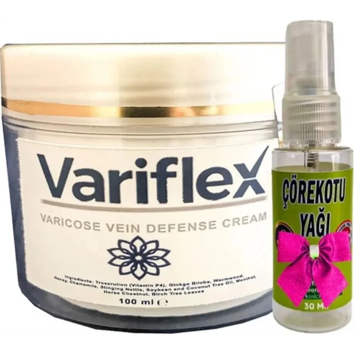 Variflex Krem Bacak Bakımı 100 ml  Kremi+ Hediye 30 ml Çörek Otu Yağı