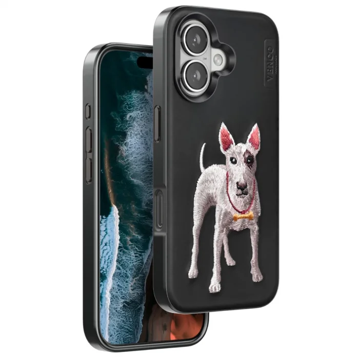 Venco İphone 16 Perma Desenli Kapak - Siyah