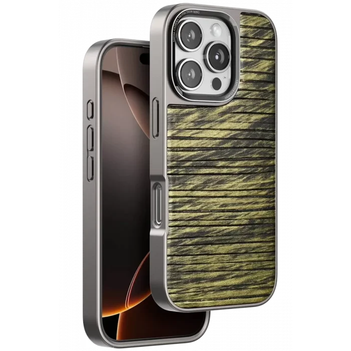 Venco Apple iPhone 16 Pro Uyumlu Wave Kapak - Koyu Kahve