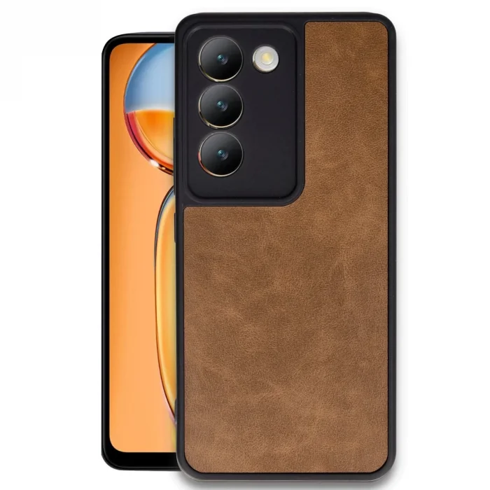 Vivo V30 Lite 4g Kılıf Aras Deri Kapak - Taba