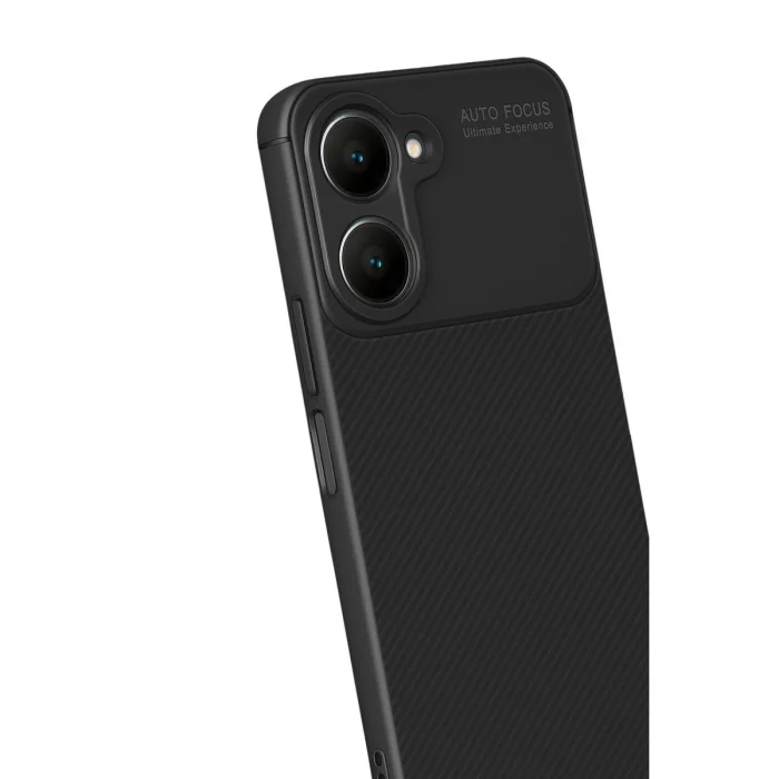 Vivo Y18 Kılıf Auto Focus Karbon Kapak - Siyah