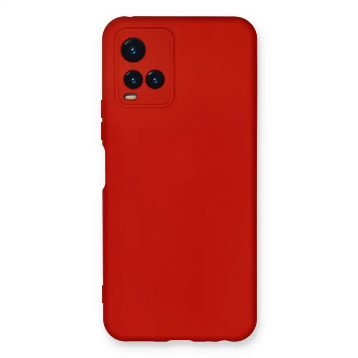 Vivo Y21s Kılıf Nano İçi Kadife Silikon - Kırmızı