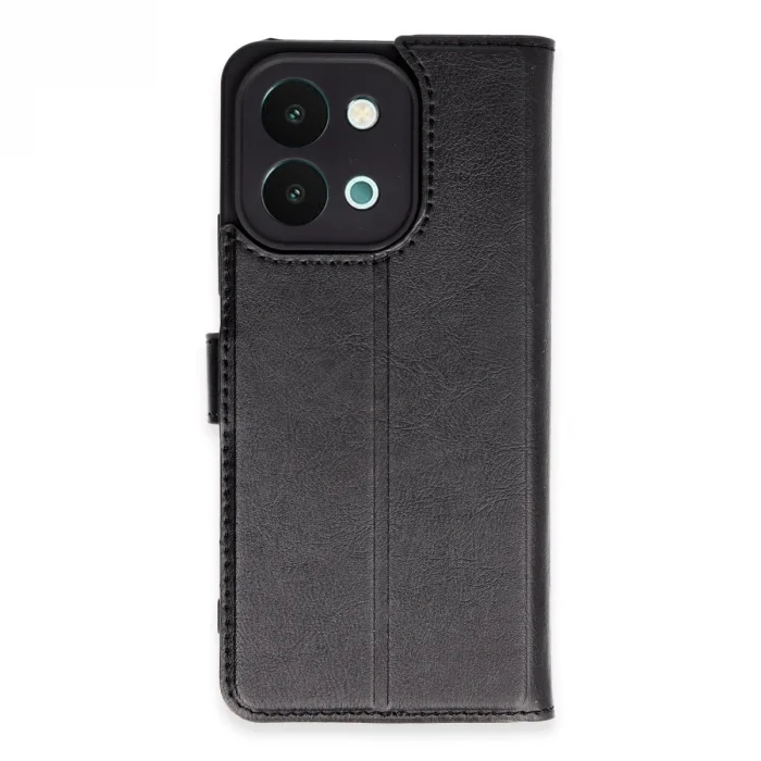 Vivo Y28 Kılıf Trend S Plus Kapaklı Kılıf - Siyah