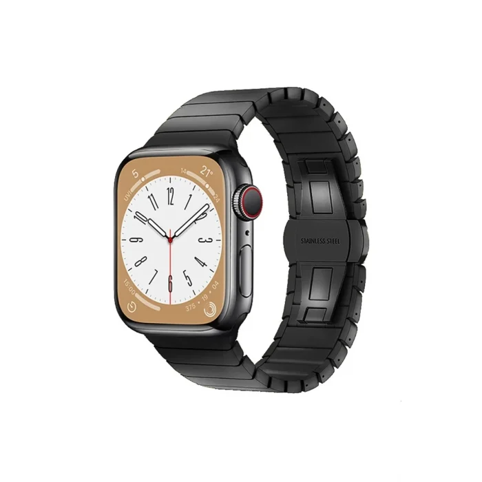 Apple Watch 42mm Uyumlu KR416 Huks Kordon - Siyah