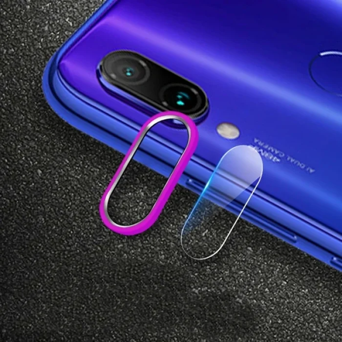 Xiaom Redmi Note 7 Kamera Koruma Metal Lens+ Kırılmaz Cam Set-(5775)