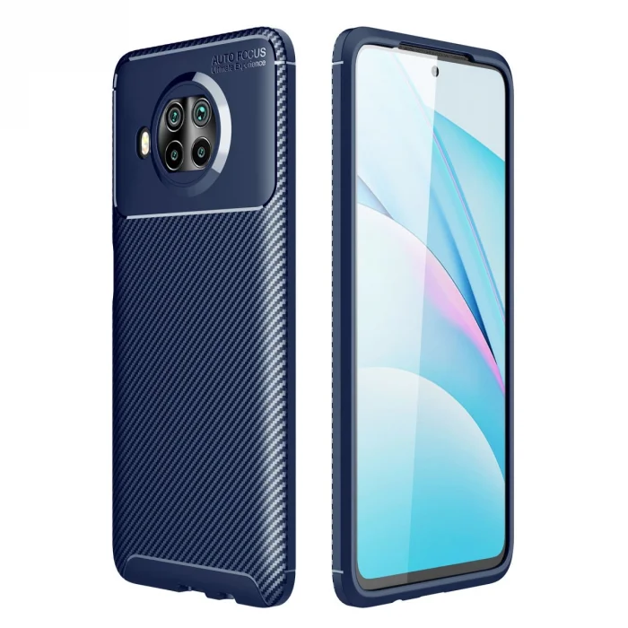 Xiaomi Mi 10t Lite Kılıf Auto Focus Karbon Kapak - Lacivert