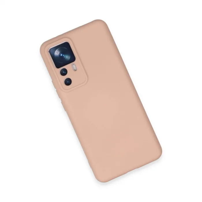Xiaomi Mi 12t Pro Kılıf Nano İçi Kadife Silikon - Pudra