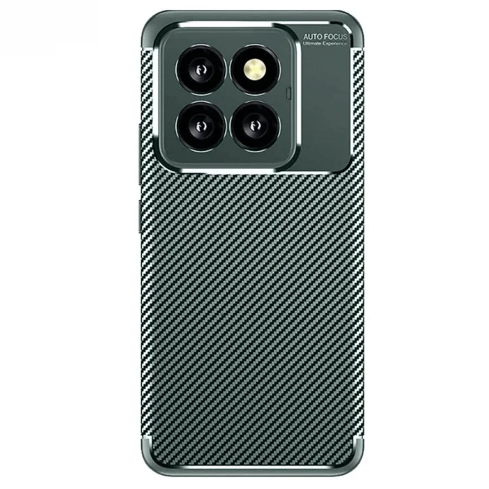 Xiaomi Mi 14t Pro Kılıf Auto Focus Karbon Kapak - Koyu Yeşil