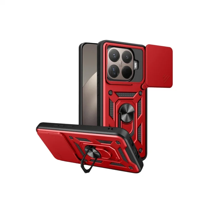 Xiaomi Mi 15t Pro Pars Lens Yüzüklü Silikon - Kırmızı