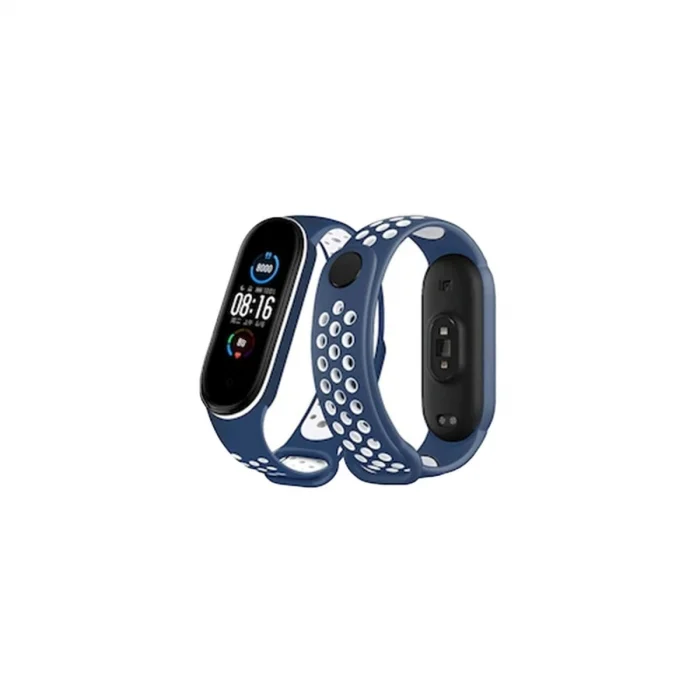 Xiaomi Mi Band 7 Spor Delikli Kordon - Lacivert-beyaz