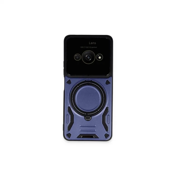 Xiaomi Poco C61 Kılıf Joy Lens Standlı Kapak - Lacivert
