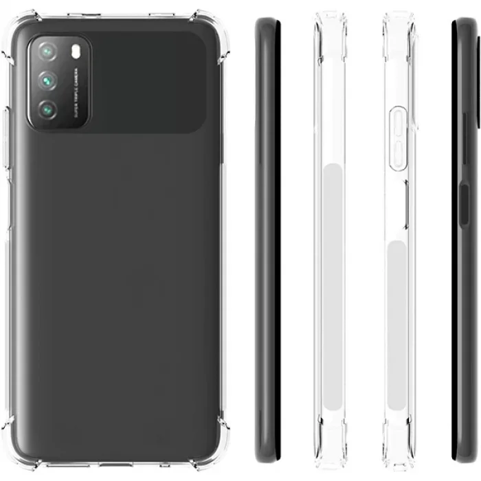 Xiaomi POCO M3 Kamera Korumalı Shockproof Darbe Emici Silikon Kılıf-(5775)