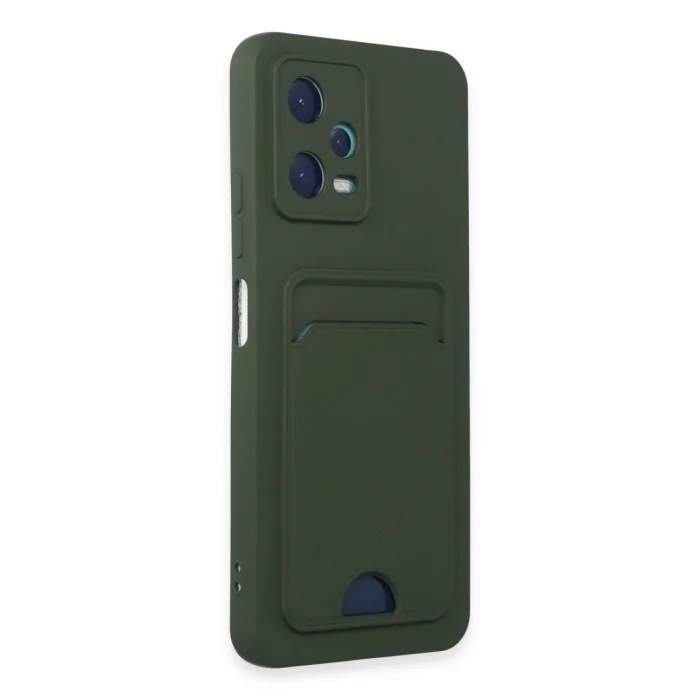 Xiaomi Poco X5 5g Kılıf Kelvin Kartvizitli Silikon - Koyu Yeşil