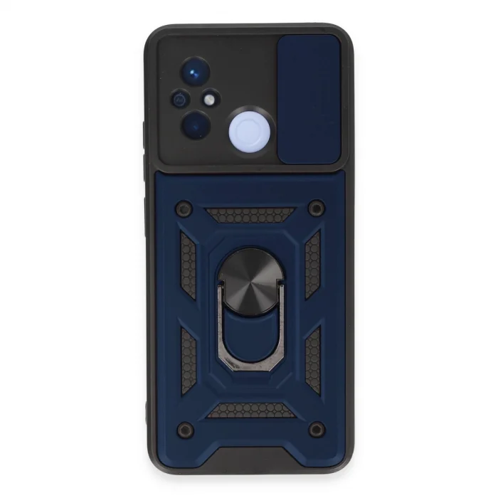 Xiaomi Redmi 12c Kılıf Pars Lens Yüzüklü Silikon - Lacivert