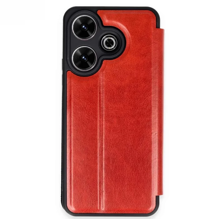 Xiaomi Redmi 13 4g Kılıf Flip Cover - Kırmızı