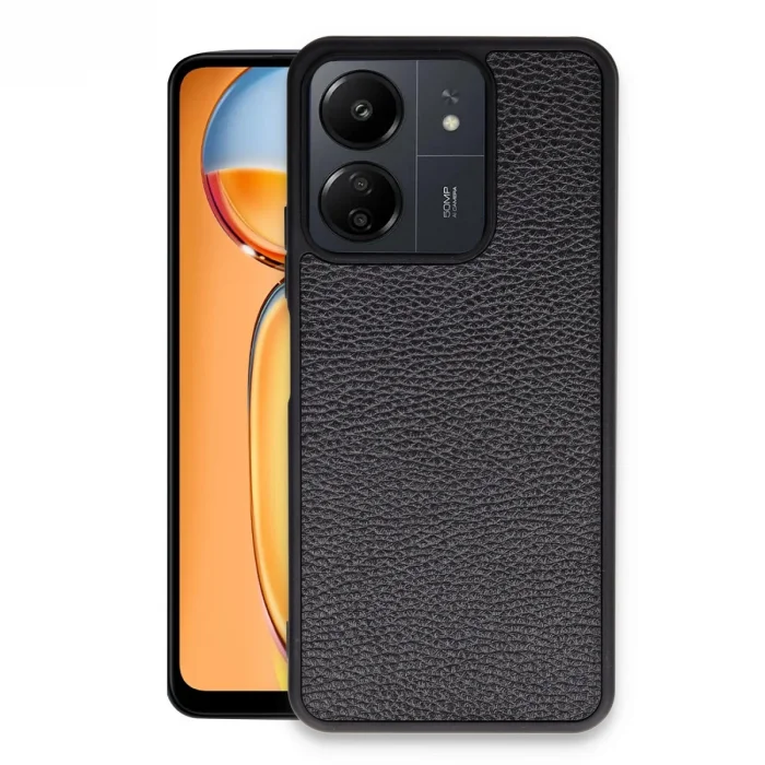 Xiaomi Redmi 13c Kılıf Aras Deri Kapak - Siyah