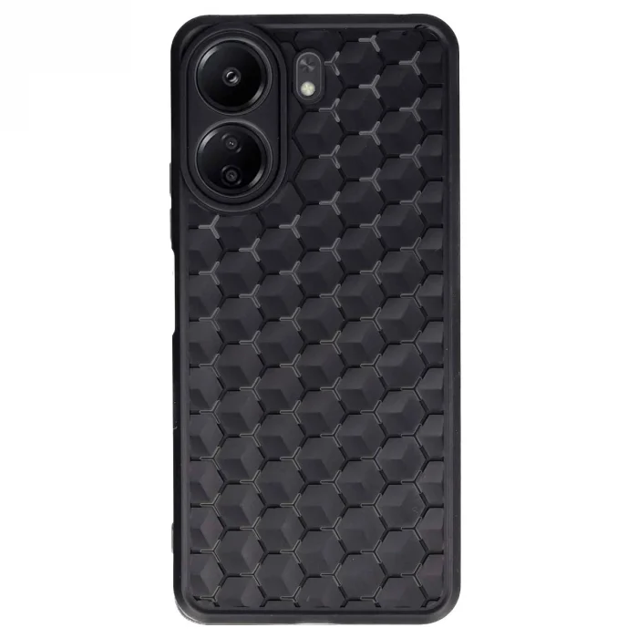 Xiaomi Redmi 13c Kılıf Petek Silikon Kapak - Siyah