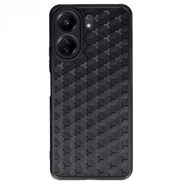 Xiaomi Redmi 13c Kılıf Petek Silikon Kapak - Siyah