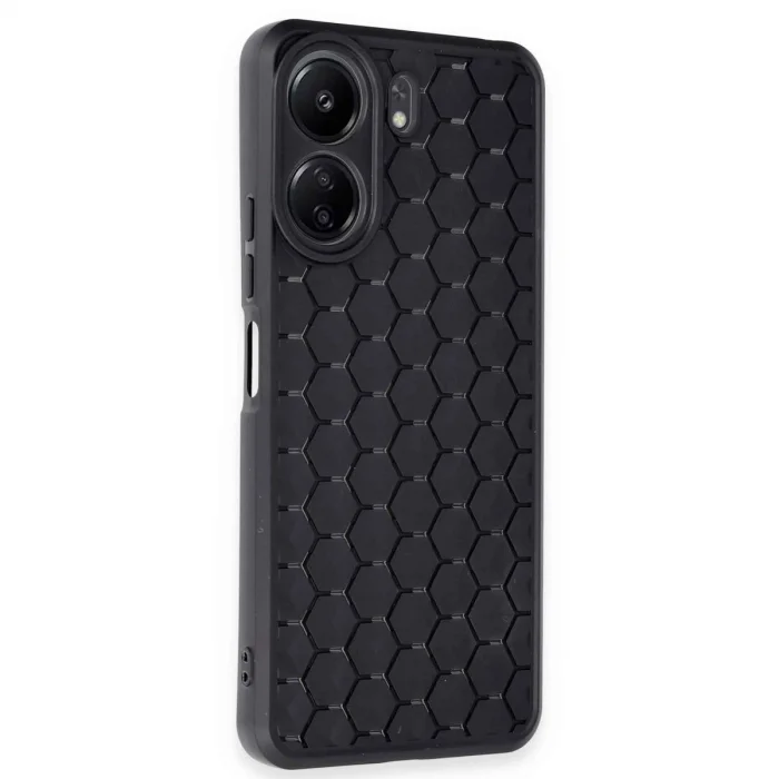 Xiaomi Redmi 13c Kılıf Petek Silikon Kapak - Siyah