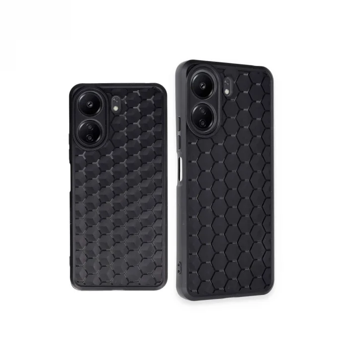 Xiaomi Redmi 13c Kılıf Petek Silikon Kapak - Siyah