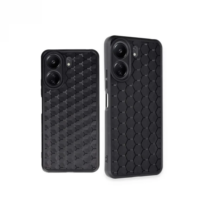 Xiaomi Redmi 13c Kılıf Petek Silikon Kapak - Siyah
