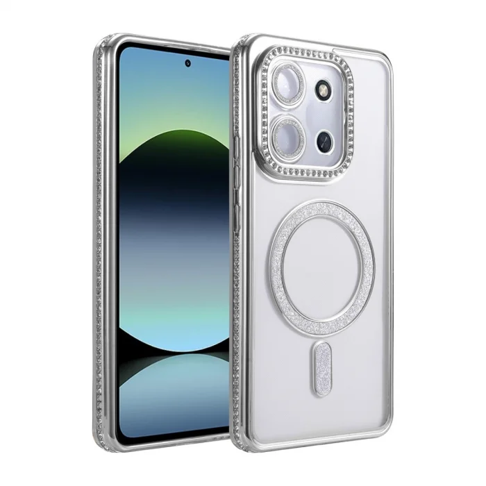 Xiaomi Redmi 15c 4g Joke Simli Magneticsafe Kılıf - Gümüş