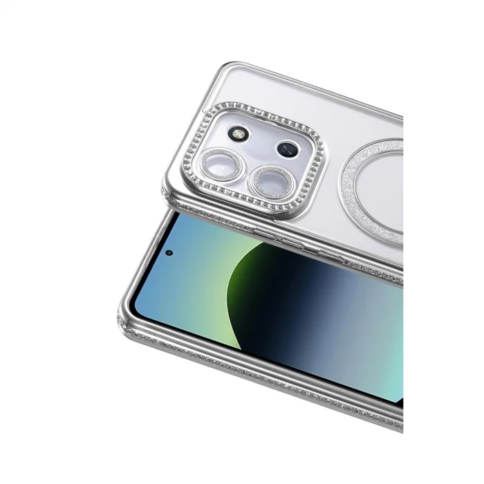 Xiaomi Redmi 15c 4g Joke Simli Magneticsafe Kılıf - Gümüş